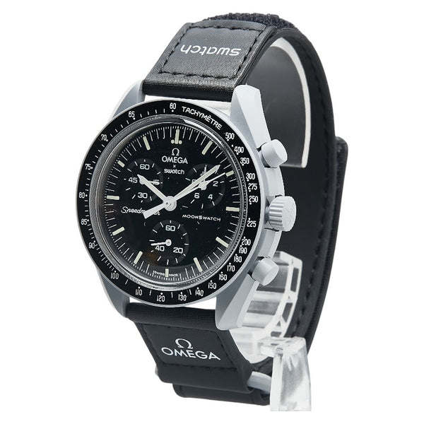 オメガ × Swatch スウォッチ スピードマスター ムーン スウォッチ ミッショントゥ マーキュリー 腕時計 SO33A100 クオーツ ブラック文字盤 ナイロン バイオセラミック メンズ OMEGA 【中古】