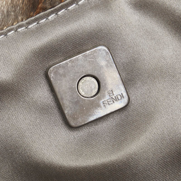 フェンディ トートバッグ ハンドバッグ ブラウン ホワイト ファー レザー レディース FENDI 【中古】