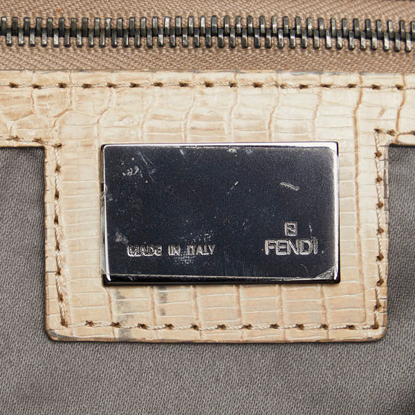 フェンディ トートバッグ ハンドバッグ ブラウン ホワイト ファー レザー レディース FENDI 【中古】