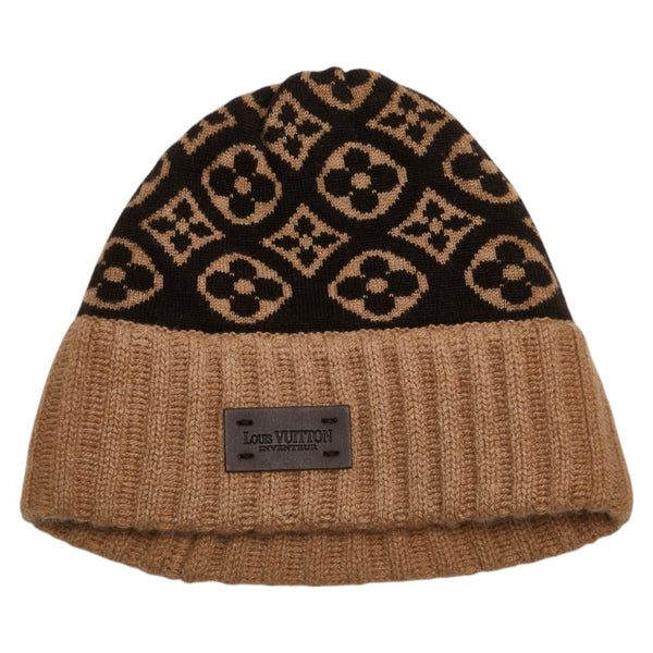 ルイ ヴィトン モノグラム ボネスキー ニットキャップ ニット帽 M71950 ベージュ ブラウン カシミヤ レディース LOUIS VUITTON 【中古】