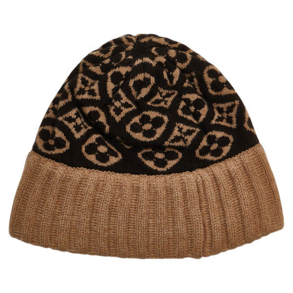 ルイ ヴィトン モノグラム ボネスキー ニットキャップ ニット帽 M71950 ベージュ ブラウン カシミヤ レディース LOUIS VUITTON 【中古】