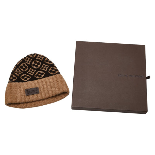 ルイ ヴィトン モノグラム ボネスキー ニットキャップ ニット帽 M71950 ベージュ ブラウン カシミヤ レディース LOUIS VUITTON 【中古】