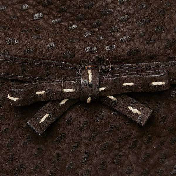 プラダ ハット サイズ：M ブラウン レザー ナイロン レディース PRADA 【中古】