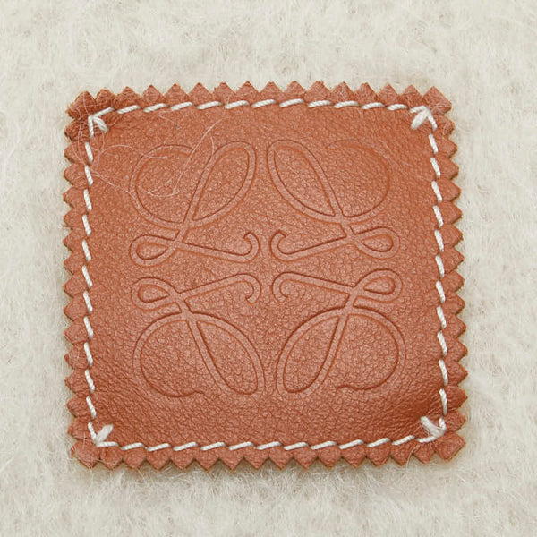 ロエベ アナグラム マフラー ホワイト ウール モヘア レディース LOEWE 【中古】
