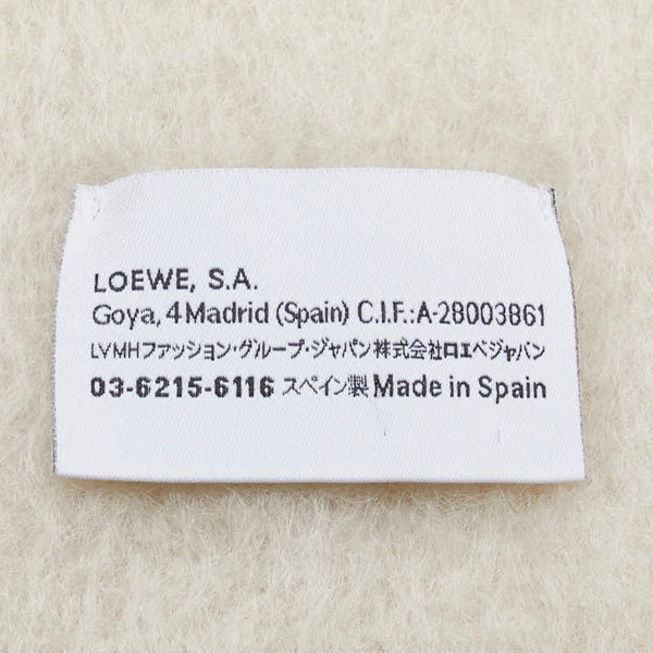 ロエベ アナグラム マフラー ホワイト ウール モヘア レディース LOEWE 【中古】
