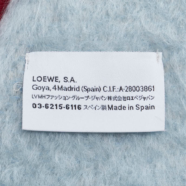 ロエベ アナグラム ストライプ マフラー マルチカラー ウール モヘア レディース LOEWE 【中古】