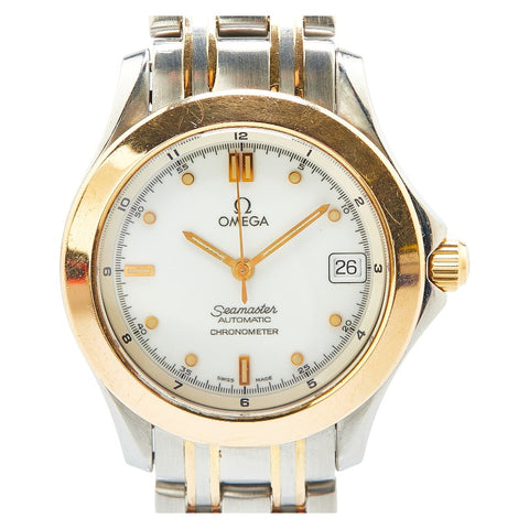 オメガ シーマスター120 腕時計 2301.20 自動巻き ホワイト文字盤 ステンレススチール K18YG イエローゴールド メンズ OMEGA 【中古】