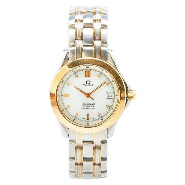 オメガ シーマスター120 腕時計 2301.20 自動巻き ホワイト文字盤 ステンレススチール K18YG イエローゴールド メンズ OMEGA 【中古】