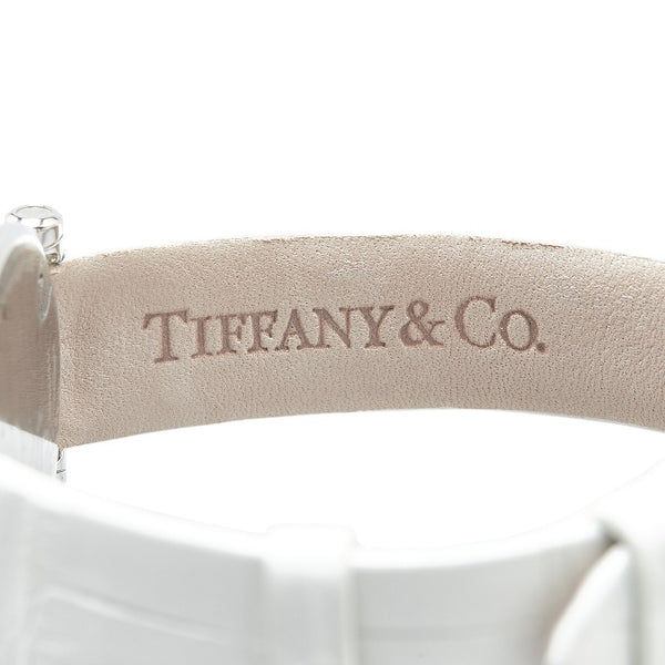 ティファニー アトラス 腕時計 Z1300.11.11 クオーツ ホワイト文字盤 ステンレススチール レザー レディース TIFFANY&Co. 【中古】
