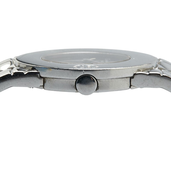 ディオール レディーディオール 腕時計 D90-100 クオーツ ブラック文字盤 ステンレススチール レディース Dior 【中古】