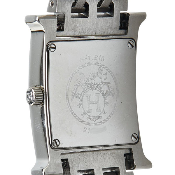 エルメス Hウォッチ 腕時計 HH1.210 クオーツ ピンク文字盤 ステンレススチール レディース HERMES 【中古】