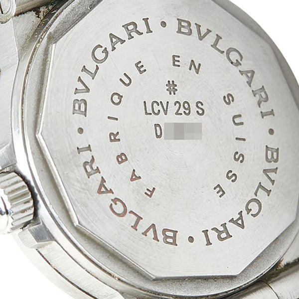 ブルガリ ディアゴノスポーツ 腕時計 LCV29S クオーツ ブラック文字盤 ステンレススチール メンズ BVLGARI 【中古】