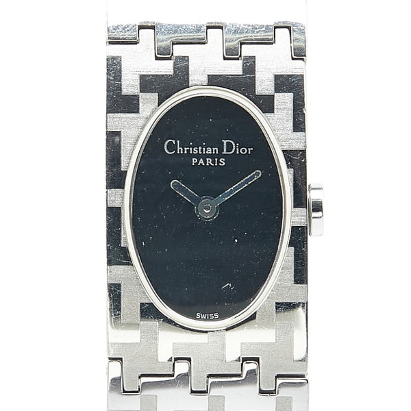 ディオール ミスディオール 腕時計 D70-100 クオーツ ブラック文字盤 ステンレススチール レディース Dior 【中古】