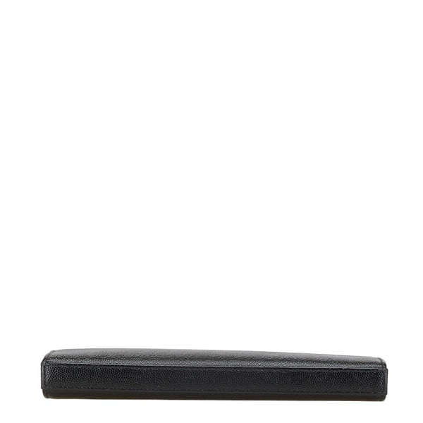 サンローラン ロゴ ラウンドファスナー長財布 ブラック レザー レディース SAINT LAURENT 【中古】