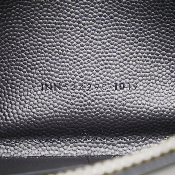 サンローラン ロゴ ラウンドファスナー長財布 ブラック レザー レディース SAINT LAURENT 【中古】