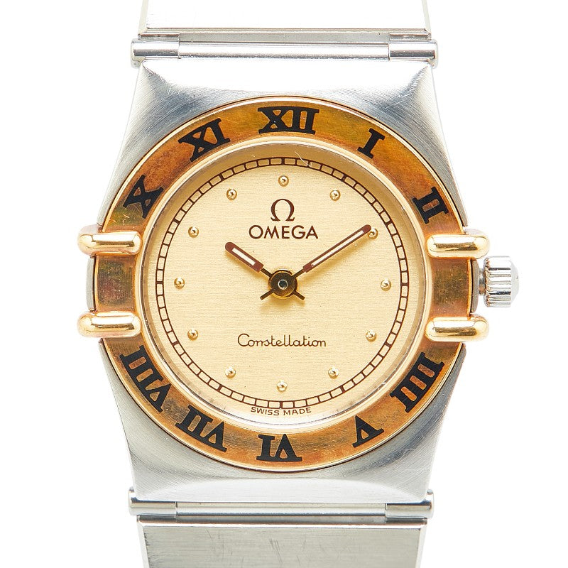 オメガ コンステレーション 腕時計 795.1080 クオーツ ゴールド文字盤 ステンレススチール メッキ レディース OMEGA 【中古】
