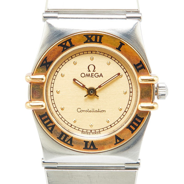 オメガ コンステレーション 腕時計 795.1080 クオーツ ゴールド文字盤 ステンレススチール メッキ レディース OMEGA 【中古】