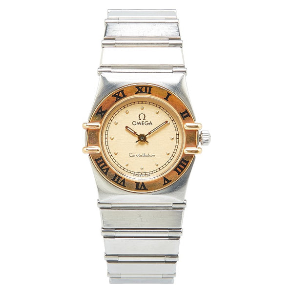 オメガ コンステレーション 腕時計 795.1080 クオーツ ゴールド文字盤 ステンレススチール メッキ レディース OMEGA 【中古】