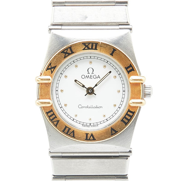 オメガ コンステレーション 腕時計 クオーツ ホワイト文字盤 ステンレススチール メッキ レディース OMEGA 【中古】