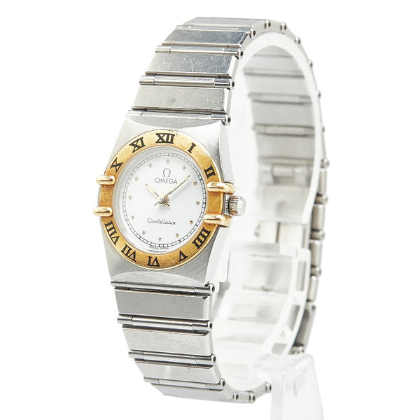 オメガ コンステレーション 腕時計 クオーツ ホワイト文字盤 ステンレススチール メッキ レディース OMEGA 【中古】