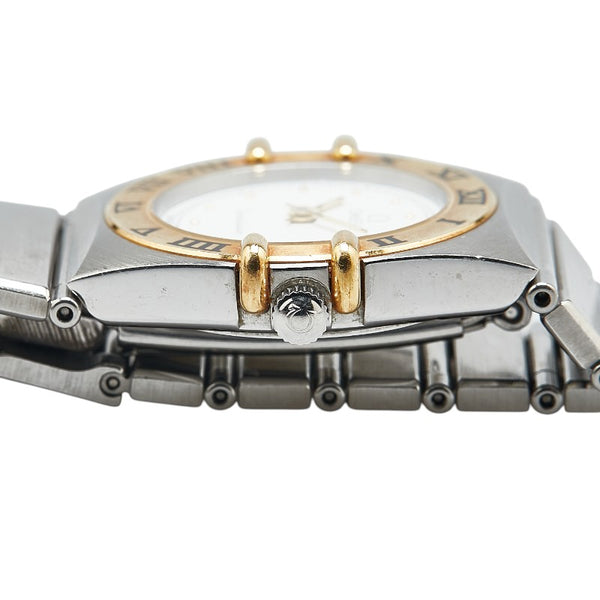 オメガ コンステレーション 腕時計 クオーツ ホワイト文字盤 ステンレススチール メッキ レディース OMEGA 【中古】