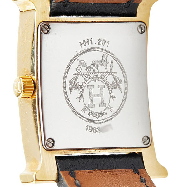 エルメス Hウォッチ 腕時計 HH1.201 クオーツ ホワイト文字盤 ステンレススチール ヴォーエプソン レディース HERMES 【中古】
