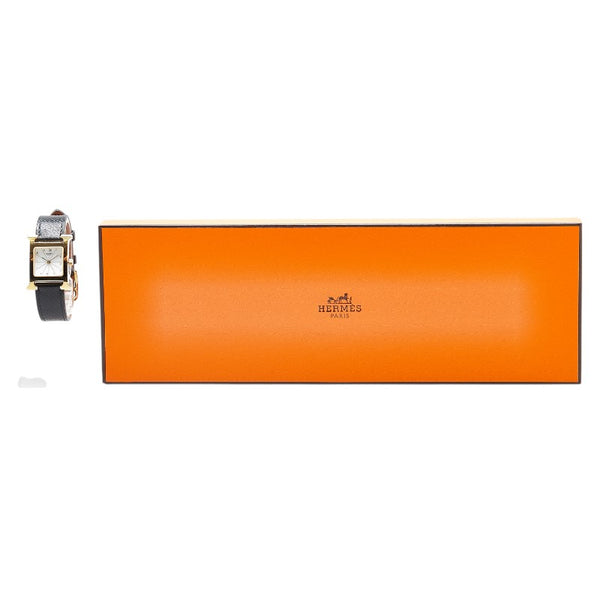 エルメス Hウォッチ 腕時計 HH1.201 クオーツ ホワイト文字盤 ステンレススチール ヴォーエプソン レディース HERMES 【中古】
