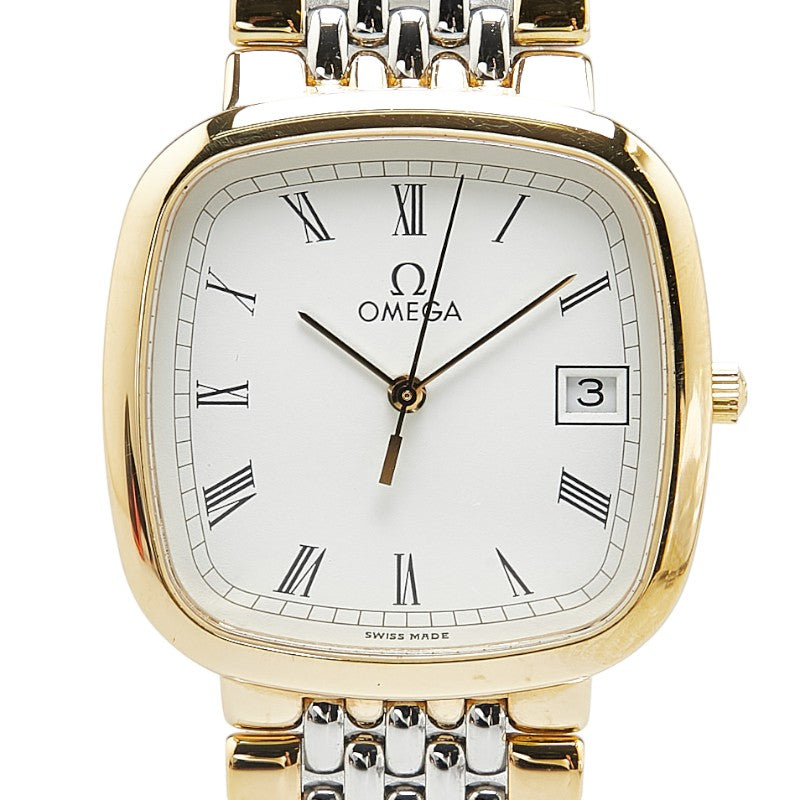 オメガ デビル 腕時計 クオーツ ホワイト文字盤 ステンレススチール メッキ メンズ OMEGA 【中古】