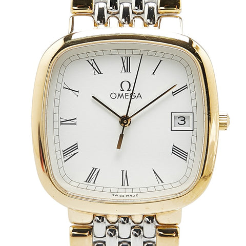 オメガ デビル 腕時計 クオーツ ホワイト文字盤 ステンレススチール メッキ メンズ OMEGA 【中古】