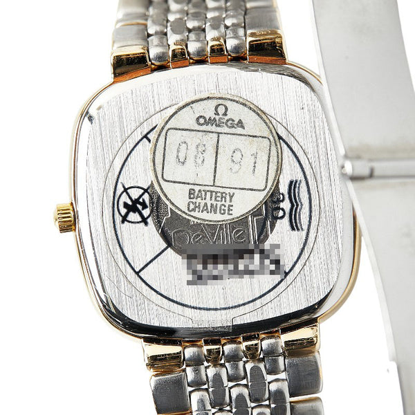 オメガ デビル 腕時計 クオーツ ホワイト文字盤 ステンレススチール メッキ メンズ OMEGA 【中古】