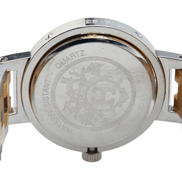 エルメス クリッパー 腕時計 CL4.220 クオーツ ホワイト文字盤 ステンレススチール メッキ レディース HERMES 【中古】