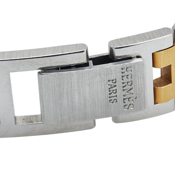 エルメス クリッパー 腕時計 CL4.220 クオーツ ホワイト文字盤 ステンレススチール メッキ レディース HERMES 【中古】