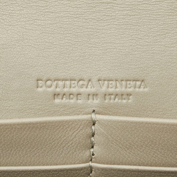 ボッテガヴェネタ イントレチャート チェーンウォレット 長財布 ベージュ ブラウン レザー レディース BOTTEGAVENETA 【中古】