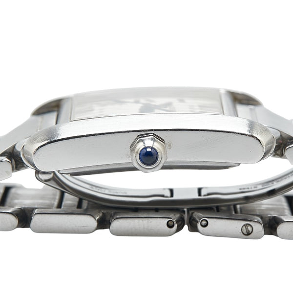 カルティエ タンクフランセーズ LM 腕時計 W51002Q3 自動巻き シルバー文字盤 ステンレススチール メンズ CARTIER 【中古】