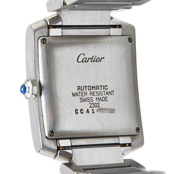 カルティエ タンクフランセーズ LM 腕時計 W51002Q3 自動巻き シルバー文字盤 ステンレススチール メンズ CARTIER 【中古】