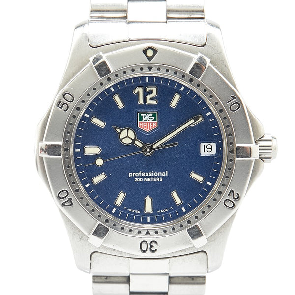 タグホイヤー プロフェッショナル 腕時計 WK1113 クオーツ ネイビー文字盤 ステンレススチール メンズ TAG HEUER 【中古】