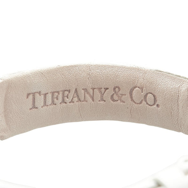 ティファニー アトラス 型押し 腕時計 Z1300 クオーツ ホワイト文字盤 ステンレススチール レザー レディース TIFFANY&Co. 【中古】