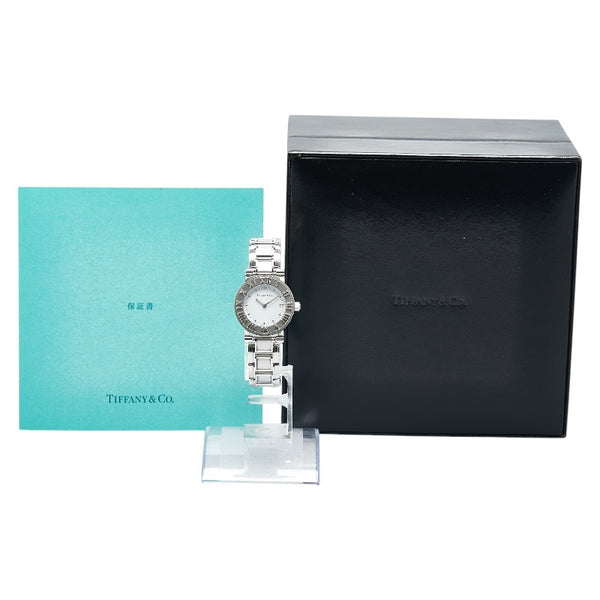 ティファニー アトラス 腕時計 クオーツ ホワイト文字盤 ステンレススチール レディース TIFFANY&Co. 【中古】