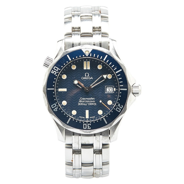 オメガ シーマスター 腕時計 2561.80 クオーツ ネイビー文字盤 ステンレススチール レディース OMEGA 【中古】