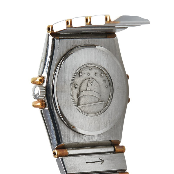 オメガ コンステレーション 腕時計 クオーツ ブラック文字盤 ステンレススチール K18YG イエローゴールド レディース OMEGA 【中古】