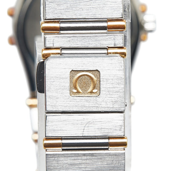 オメガ コンステレーション 腕時計 クオーツ ブラック文字盤 ステンレススチール K18YG イエローゴールド レディース OMEGA 【中古】