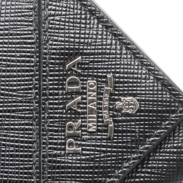 プラダ ロゴ サフィアーノ キーケース ブラック レザー レディース PRADA 【中古】