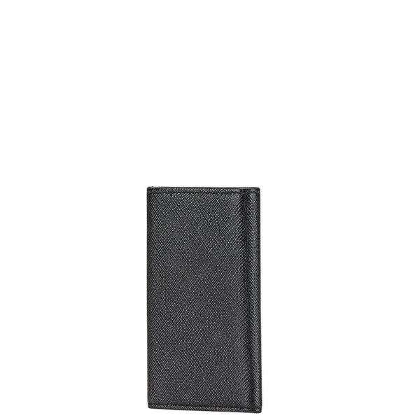 プラダ ロゴ サフィアーノ キーケース ブラック レザー レディース PRADA 【中古】