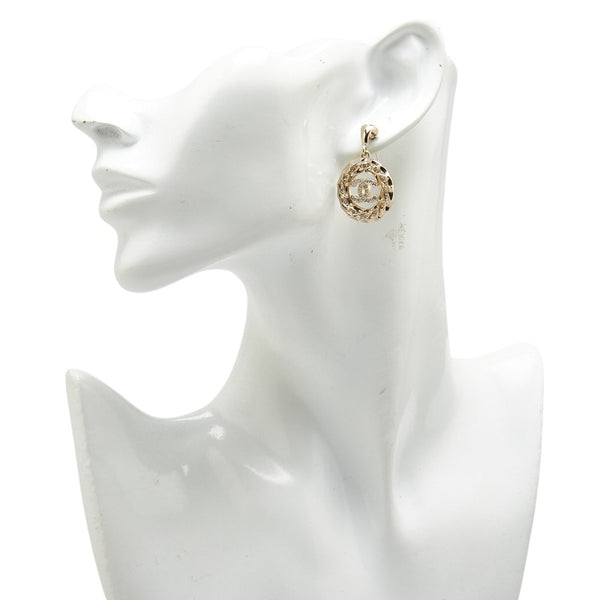 シャネル ココマーク ラインストーン ピアス シルバー メタル レディース CHANEL 【中古】