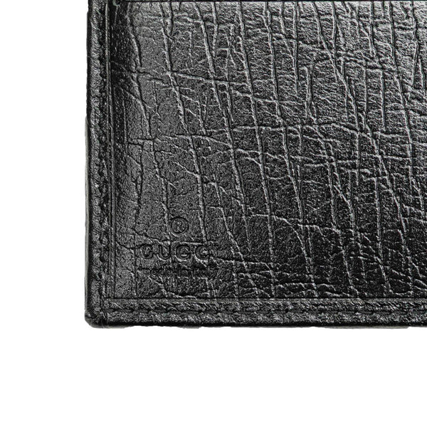 グッチ GGキャンバス バンブー 三つ折り財布 112521 ブラック キャンバス レザー レディース GUCCI 【中古】