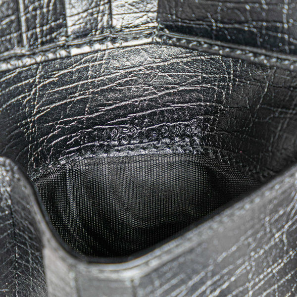 グッチ GGキャンバス バンブー 三つ折り財布 112521 ブラック キャンバス レザー レディース GUCCI 【中古】