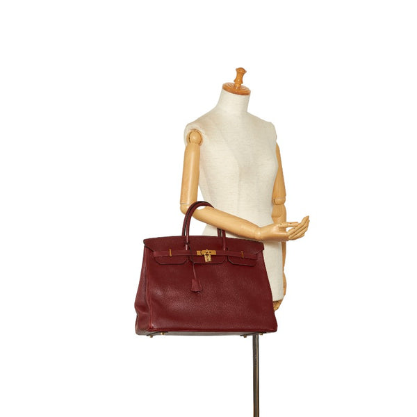 エルメス バーキン40 ゴールド金具 ハンドバッグ ルージュアッシュ クシュベル レディース HERMES 【中古】