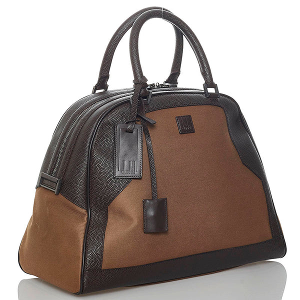 ダンヒル ボストンバッグ ショルダーバッグ 2WAY ブラウン キャンバス レザー レディース Dunhill 【中古】