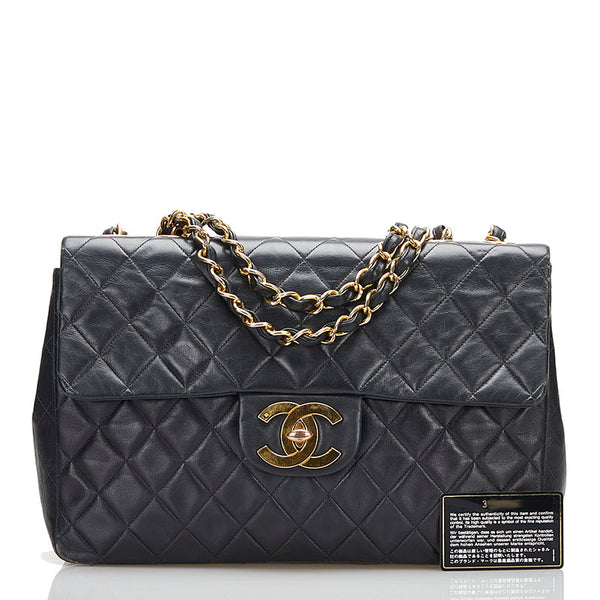 シャネル マトラッセ 34 斜め掛け チェーン ショルダーバッグ トートバッグ ブラック ゴールド ラムスキン レディース CHANEL 【中古】
