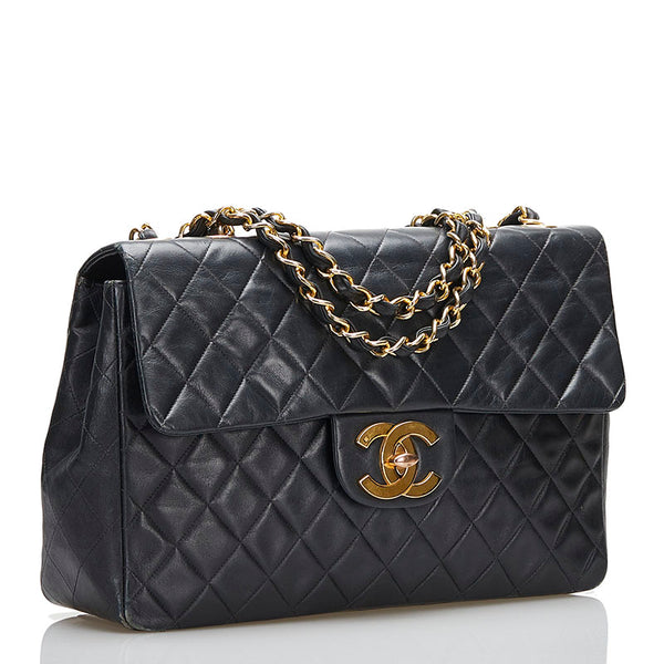 シャネル マトラッセ 34 斜め掛け チェーン ショルダーバッグ トートバッグ ブラック ゴールド ラムスキン レディース CHANEL 【中古】